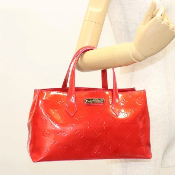 LOUIS VUITTON Monogram Vernis Wilshire PM Hand Bag Rose Pop - Picture 1 of 16